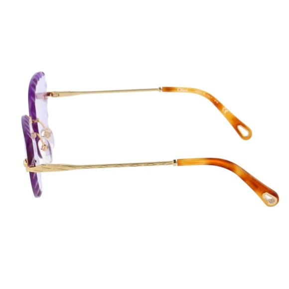 CHLOE Gold/Purple Cat Eye Sunglasses - Picture 4 of 9